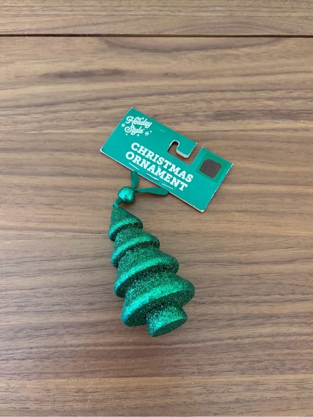 Holiday Style Green Glitter Christmas Tree Ornament New with Tag
